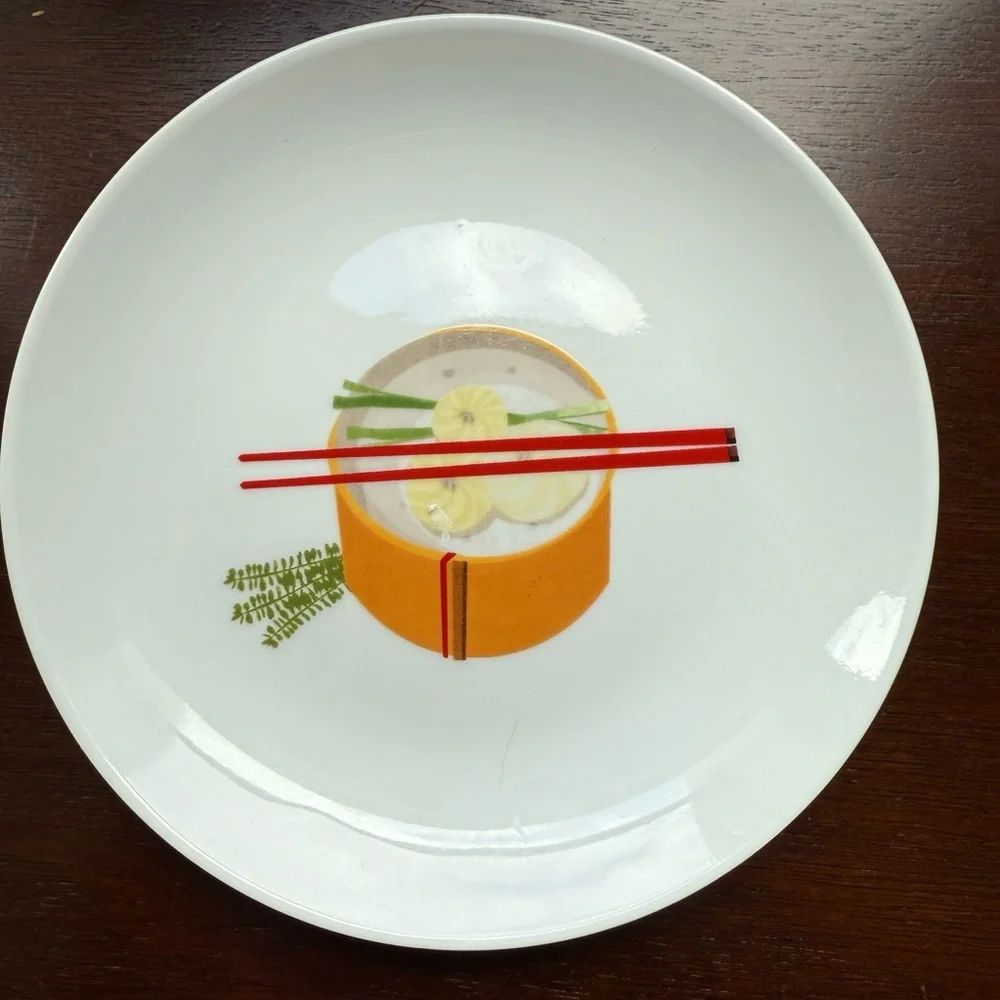 CRATE & BARREL Set of 6 Global Bites Plates